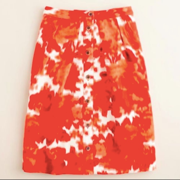 NWT J. Crew THICK WOOL red ivory Flair skirt 10 M - Picture 1 of 4